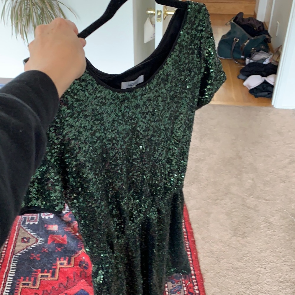 Lucy Paris green sequin dress